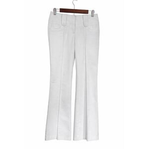 Charlotte Russe White Flare Trousers Size 7 Stretch 31x31 Y2K Officecore Preppy